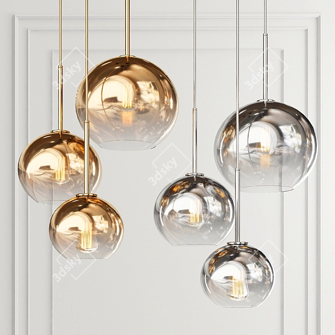 Elegant Illuminating Glass Pendant 3D model image 1