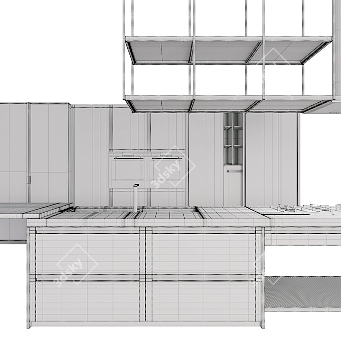 Sleek Kitchen 50: Vray and Corona Renders 3D model image 5