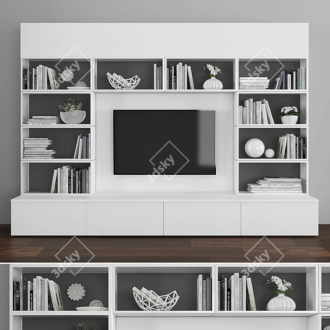 Modern TV Stand Set in Polys - 150546 3D model image 1