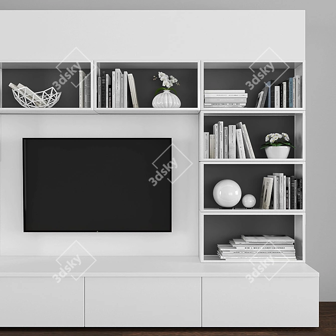 Modern TV Stand Set in Polys - 150546 3D model image 2