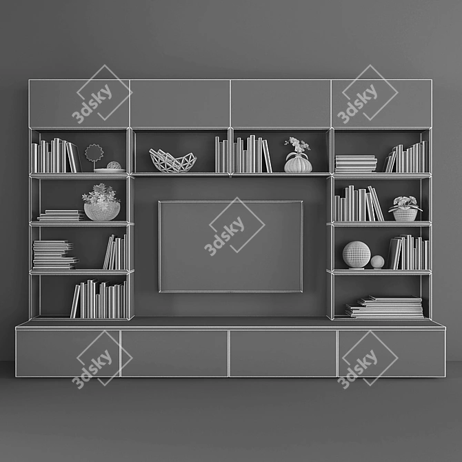 Modern TV Stand Set in Polys - 150546 3D model image 3