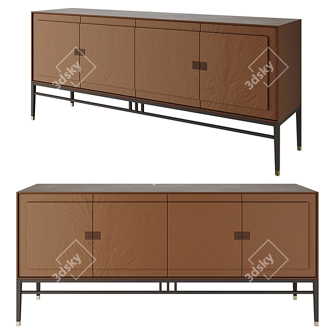 Sleek Oriental Alivar Drawer 3D model image 1