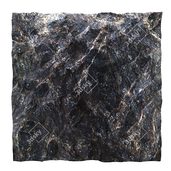 High-Res Stone Wall Panel 3D model image 3