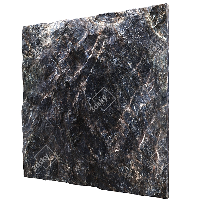 High-Res Stone Wall Panel 3D model image 5