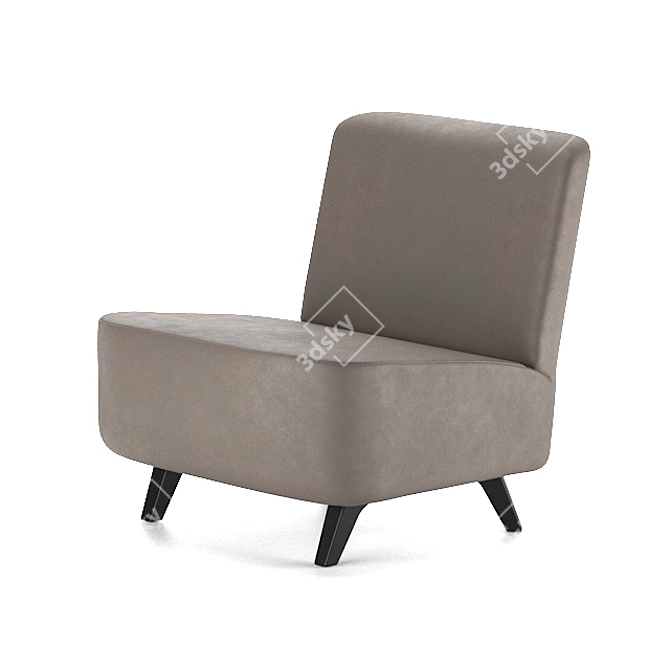 Elegant Leather Armchair 3D model image 1