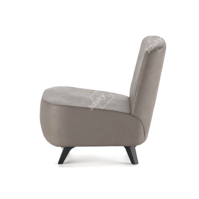 Elegant Leather Armchair 3D model image 2