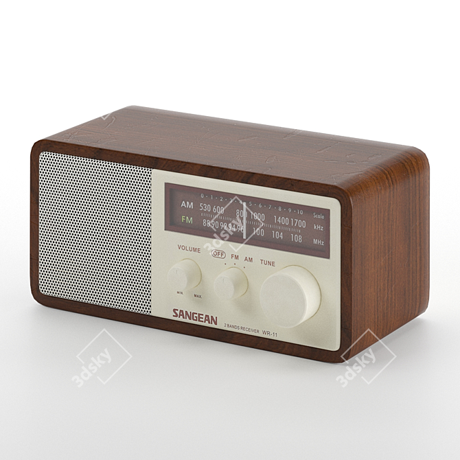 Classic Style Sangean Radio 3D model image 1