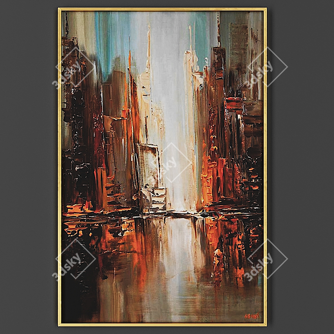 Elegant Framed Artwork 3D model image 1