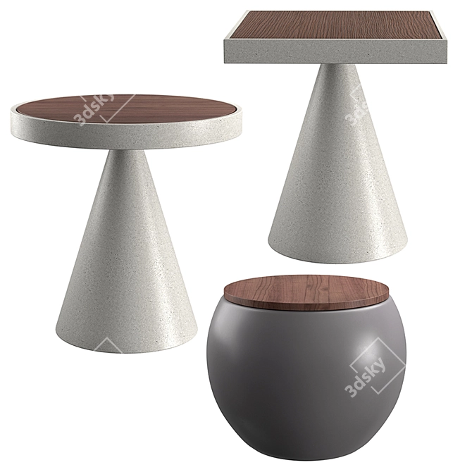 Modern Cone/Bongo Table by Andrea Parisio 3D model image 1