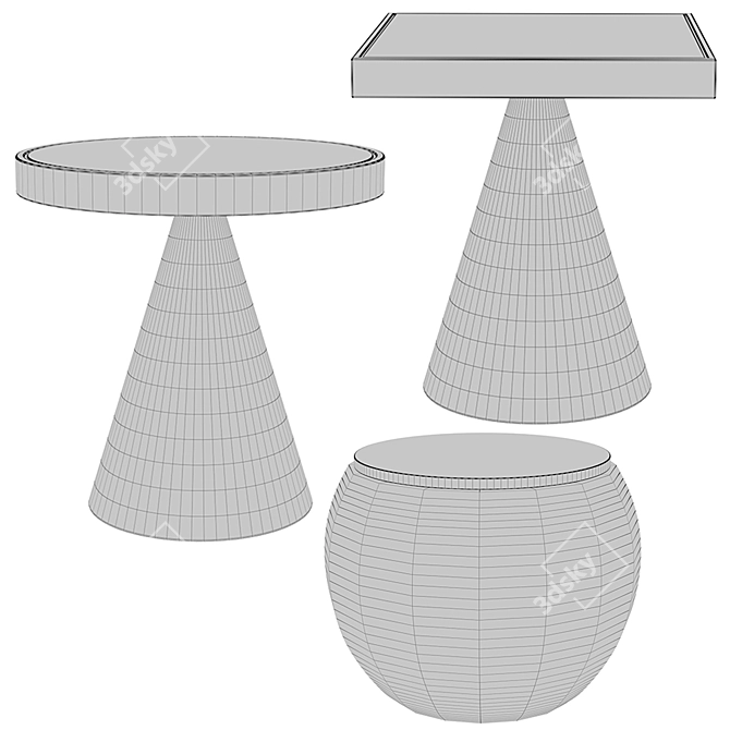 Modern Cone/Bongo Table by Andrea Parisio 3D model image 3