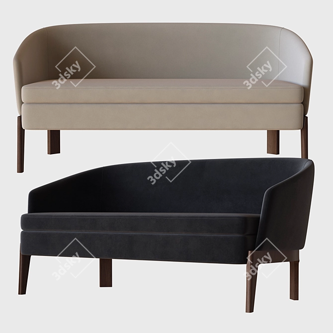 Elegant Chelsea Small Sofa 3D model image 2