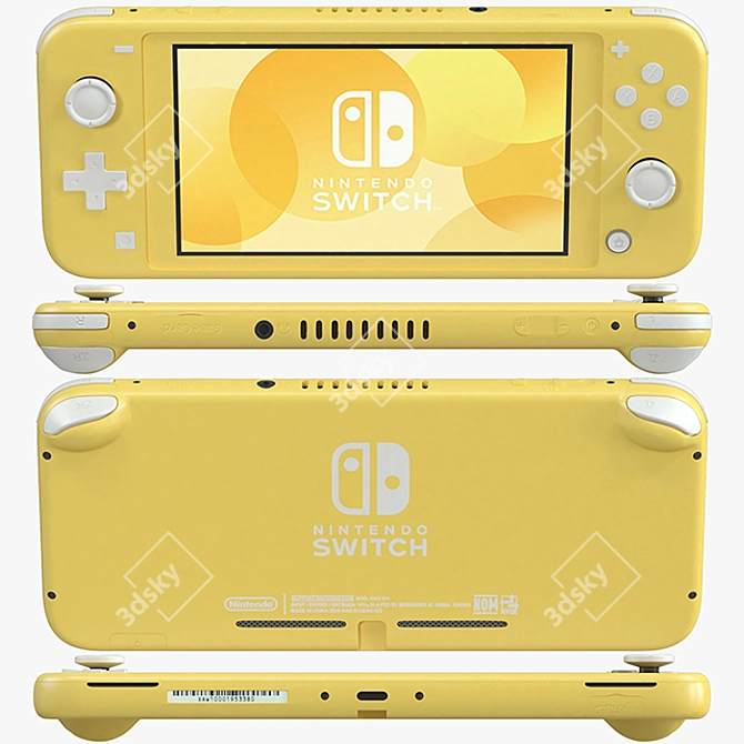 Nintendo Switch Lite - Sleek and Vibrant Yellow 3D model image 1