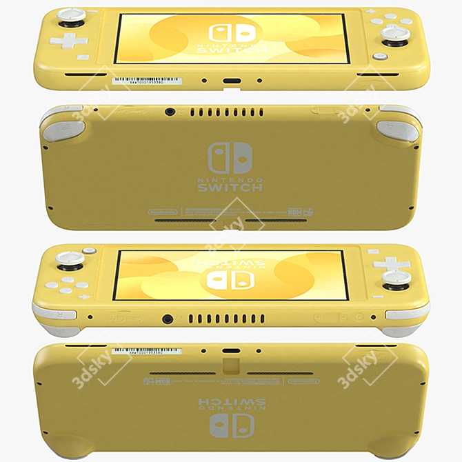Nintendo Switch Lite - Sleek and Vibrant Yellow 3D model image 2