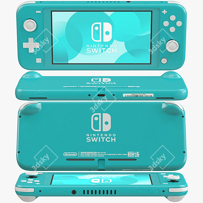 Nintendo Switch Lite - Turquoise: Portable Gaming Console 3D model image 1