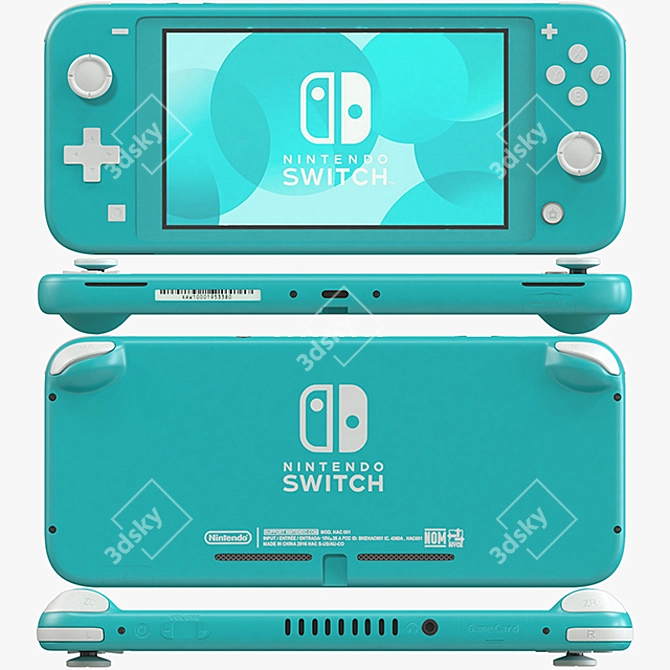 Nintendo Switch Lite - Turquoise: Portable Gaming Console 3D model image 2