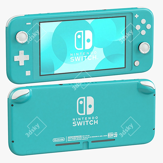 Nintendo Switch Lite - Turquoise: Portable Gaming Console 3D model image 3