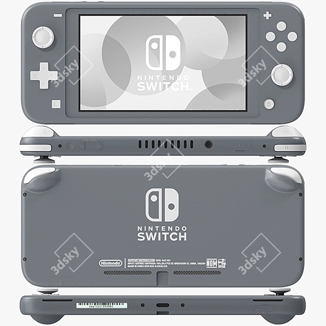 Ultimate Portable Gaming: Nintendo Switch Lite - Gray 3D model image 1