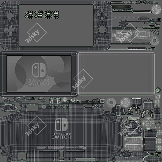 Ultimate Portable Gaming: Nintendo Switch Lite - Gray 3D model image 4