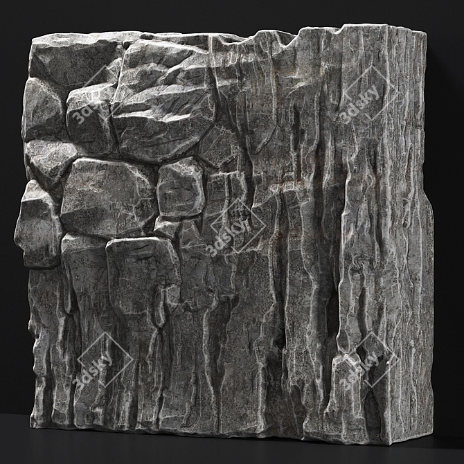 Massive Granite Slab Rock 3D model image 2