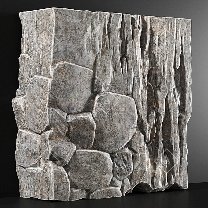 Massive Granite Slab Rock 3D model image 3