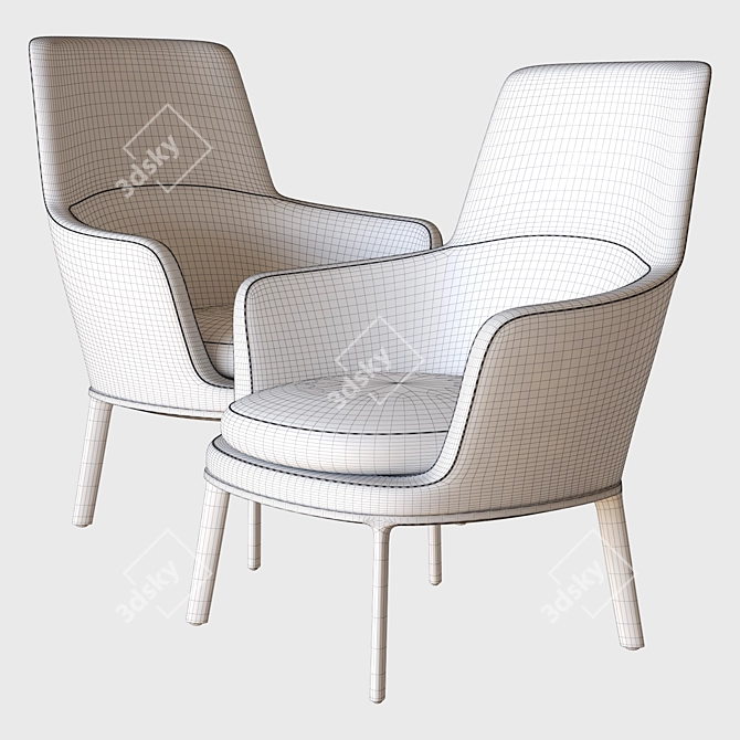 Sleek and Stylish Caratos Armchair 3D model image 3