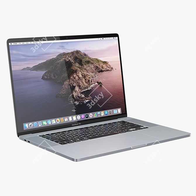 Sleek MacBook Pro 16 - Stunning Silver 3D model image 1