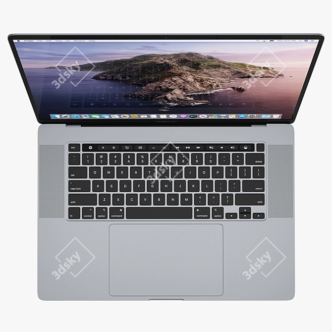 Sleek MacBook Pro 16 - Stunning Silver 3D model image 2