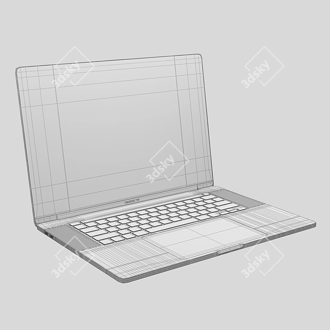 Sleek MacBook Pro 16 - Stunning Silver 3D model image 5