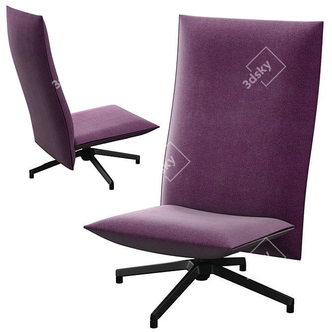 Knoll Pilot Modern Armchair 3D model image 2