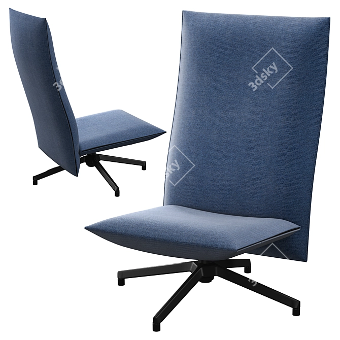 Knoll Pilot Modern Armchair 3D model image 3