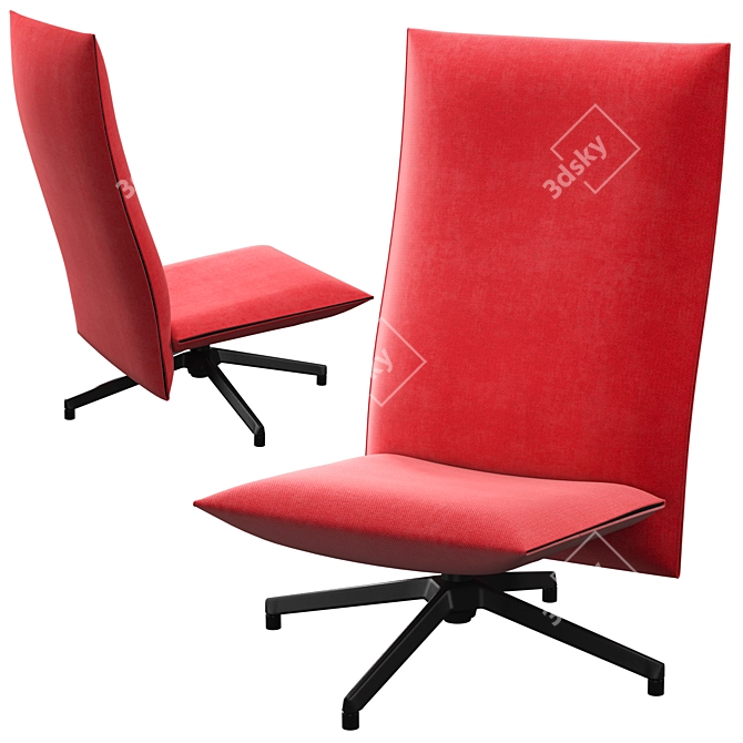 Knoll Pilot Modern Armchair 3D model image 4