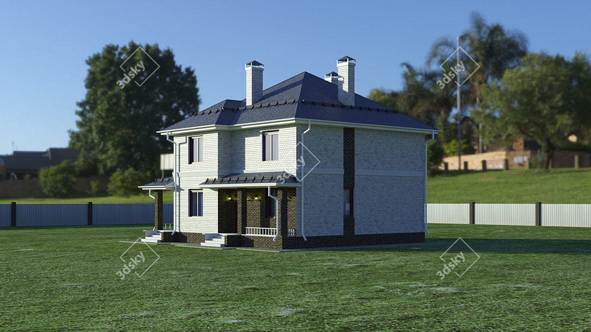  Rustic Cottage: Minimalist Charm 3D model image 1