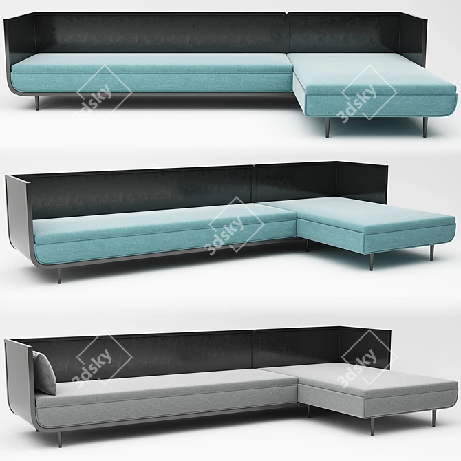 Elegant Corner Sofa Set 3D model image 4