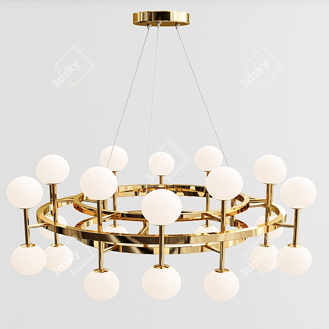 Glamorous Milk Bubble Ring Chandelier 3D model image 4