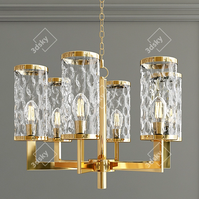 Sleek Post-Modern Chandelier 3D model image 3