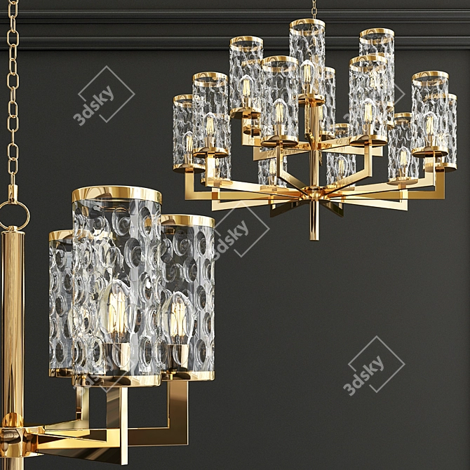 Sleek Post-Modern Chandelier 3D model image 4