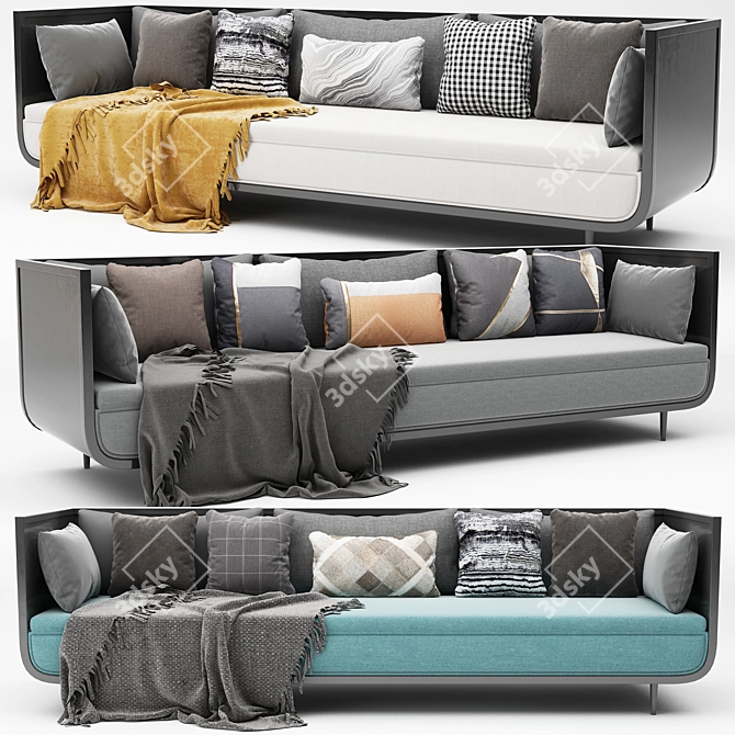 Sleek and Stylish Modern Sofa 3D model image 1