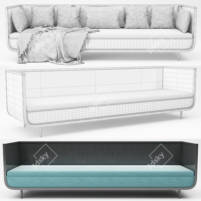 Sleek and Stylish Modern Sofa 3D model image 5