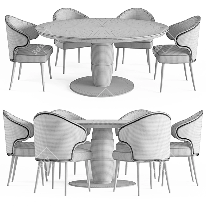 Elegant 2014 Dining Table Set 3D model image 2