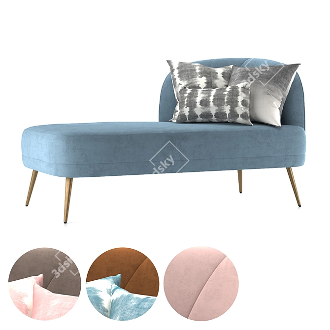 Contemporary Upholstered Daybed 3D model image 8