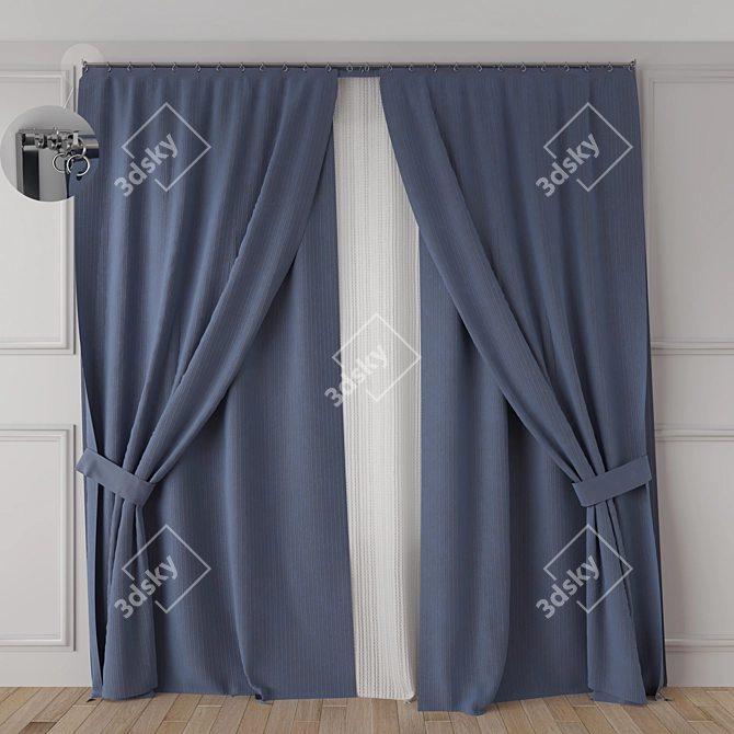 Elegant Corona Render Curtain 3D model image 1