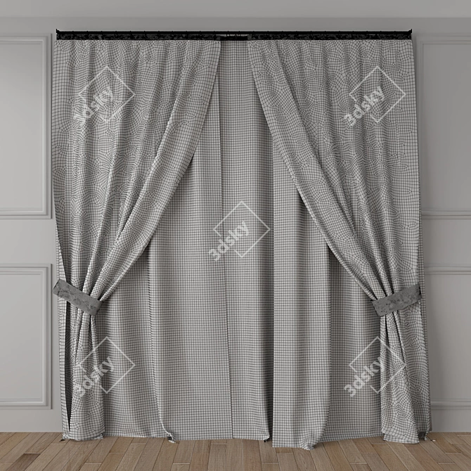 Elegant Corona Render Curtain 3D model image 2