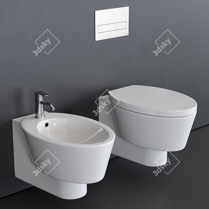 Scarabeo Wish Wall-Hung WC 3D model image 1