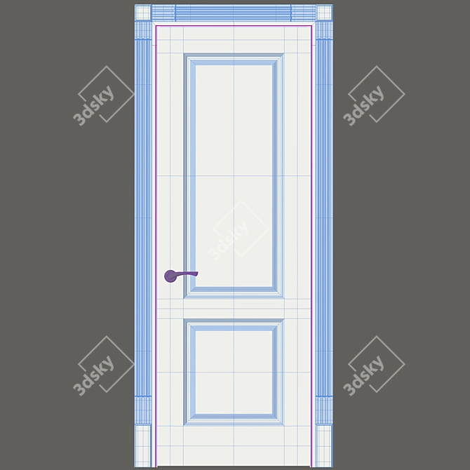 Provance Classic 1 | White Enamel Interior Door 3D model image 2