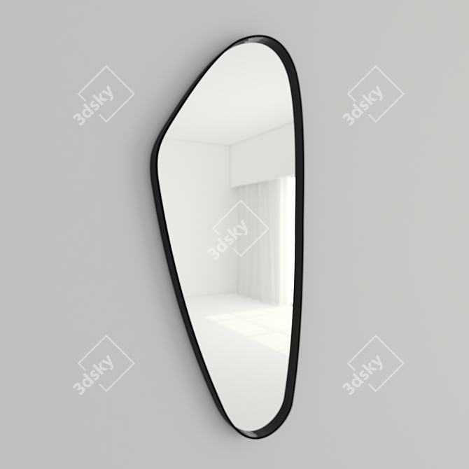 Elegant Asymmetrical Wall Mirror 3D model image 1