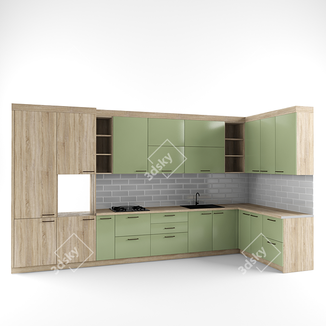 Sonoma's Kitchen: Spacious and Elegant 3D model image 1