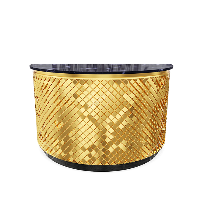 Elegant Gold-Base Bar Counter 3D model image 1