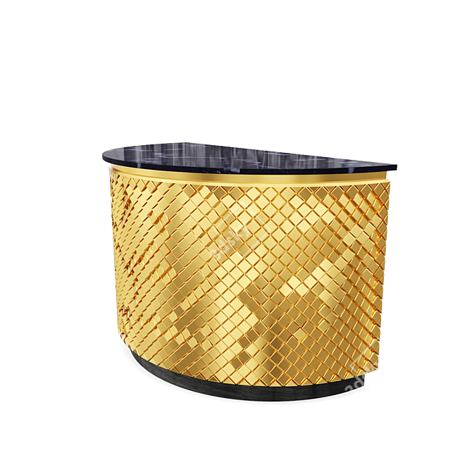 Elegant Gold-Base Bar Counter 3D model image 3