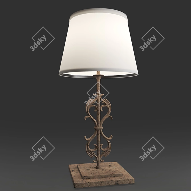 Vintage Loft-Style RH Kerry Artifact Table Lamp 3D model image 2
