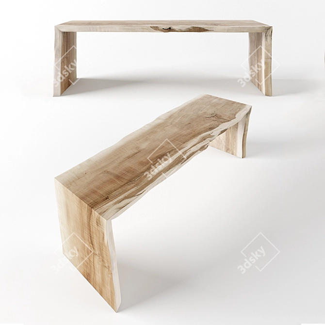 Natural Edge Bench by IVAN CHUDOV 3D model image 1